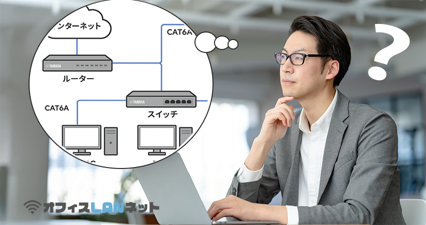 オフィスLANで悩むビジネスマン「オフィスLANネット」